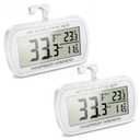 Waterproof Refrigerator Fridge Thermometer, Digital Freezer Room Thermometer, Max/Min Record Function, Large LCD Screen and Magnetic Back for Kitchen, Home, Restaurants (2 Pack)