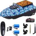 Bait Boat, RC Fishing Bait Boat, 546-Yard Range Remote Control, 4.4lb Loading Capacity, Dual Motor & Battery System | Long-Range Fishing Bait for Serious Anglers (Camouflage Mix)
