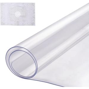 VEVOR Plastic Table Cover, 14 x 24 Inch 1.5 mm Rectangle Thick Clear PVC Desk Mat Protector,Waterproof & Easy Cleaning Desk Pad Tablecloth, for Office, Dresser, Dining Room, Night Stand