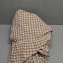 Taupe White Gingham Ruffled Table Cloth Rectangular for Seat 8-10, 100% Washed Cotton Buffet Cottage Coquette Checker Plaid Vintage Decorative Tablecloth - 120“x60