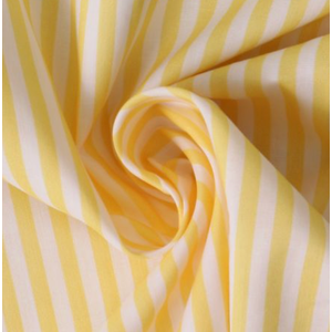 2-Piece Thin Fabric Curtains, Yellow and White Striped Window Panels, 37 x 53 Inch, Lightweight Decorative Curtains for Kitchen, Bedroom and Living Room