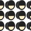 GKOLED 12 Pack Recessed Low Voltage LED Step Riser Light, Diameter 1" Mini Size Landscape Lighting for Outdoor Deck Stair Railing Post, 12V 3000K, Die-cast Aluminum, Black Powder Coated, UL-Listed