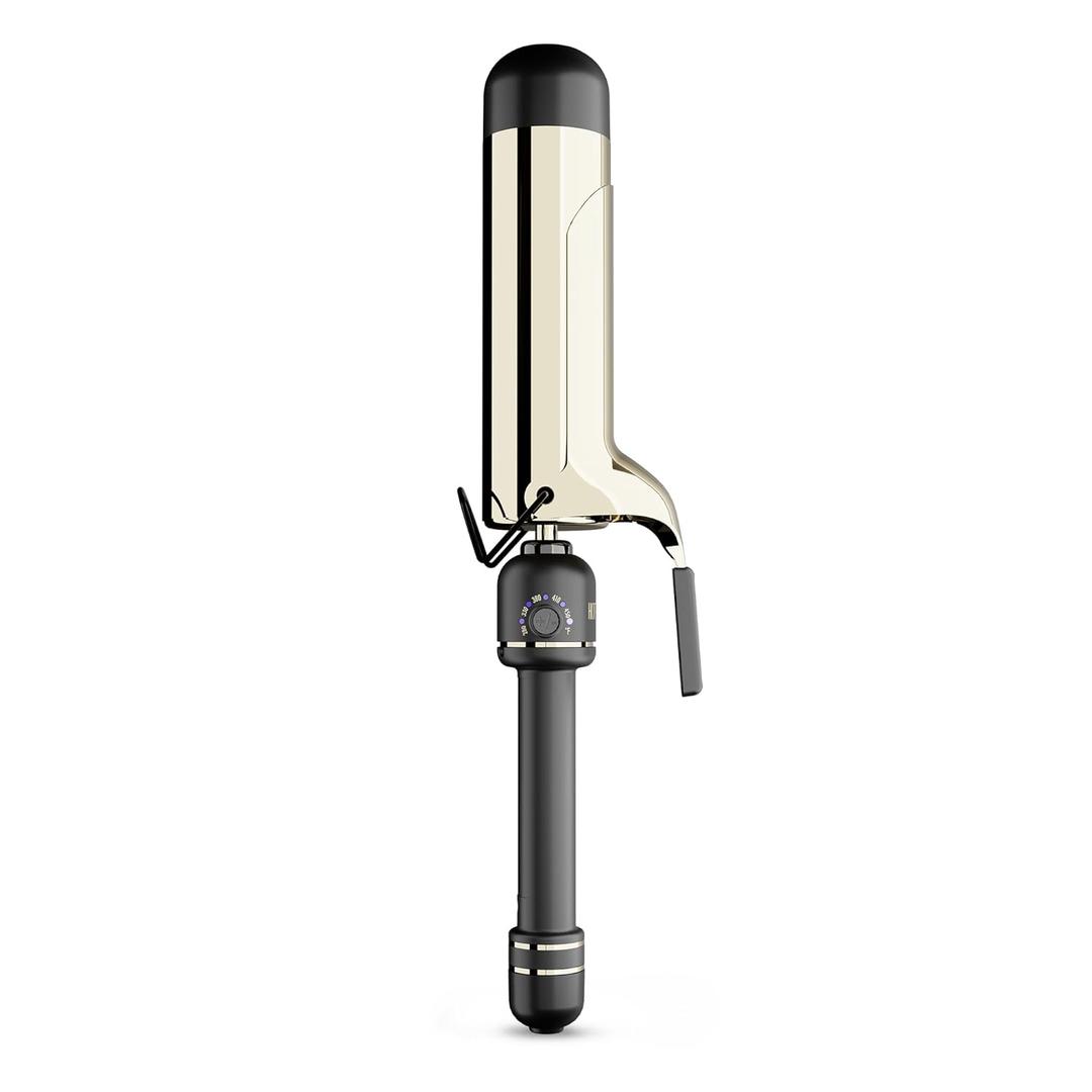 HOT Tools 24K Gold Professional 2" Extended Barrel Curling Iron with Clamp for Loose Curls - 24K Gold Technology for Long-Lasting Results & Longer Barrel for Easy Styling
