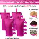 Joramoy Heavy Duty Canopy Weight Bags(120LBS) for Pop up Canopy Tent, Leg Canopy Weights Sand Bags for Instant Outdoor Sun Shelter Canopy/Patio Umbrella,Set of 4, Pink(Without Sand)