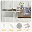 Hylemoros Cat Desk Bed for Large Cats 50 lbs Heavy Duty Cat Bed for Desk Attachment with Paw Design Extra-Sturdy Dog Chair Dual-Sided Mat Waterproof Easy Assembly for Gaming Desk Kitchen Island White