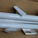 VEVOR Outdoor Steps Handrail, 2-3 Steps White Round Adjustable Aluminum Staircase Railing for Porch & Deck