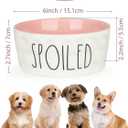 27OZ Ceramic Dog Bowl - 6 Inch Small Food Water Bowl, Heavy Duty Non-Slip Dog Dish for Medium Dogs, Food Grade Porcelain Pet Feeder Bowls, Microwave & Dishwasher Safe, Pink