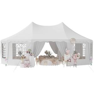 DWVO 29x21FT Heavy Duty Party Tent, Upgraded Wedding Tent Event Shelter Galvanized Canopy with Removable PVC Sidewalls, White
