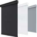 Cordless Thermal Insulated Blackout Roller Shades - Free-Stop Design with Valance, UV Protection, 41" x 72" (Black)