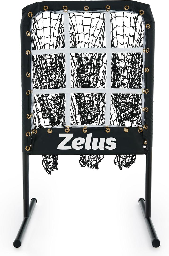 ZELUS Baseball Net with Target Pockets, Pitching Net with Strike Zone, Portable Pitcher Trainer Net, Height Adjustable Softball Baseball Training Equipment for Hitting and Pitching