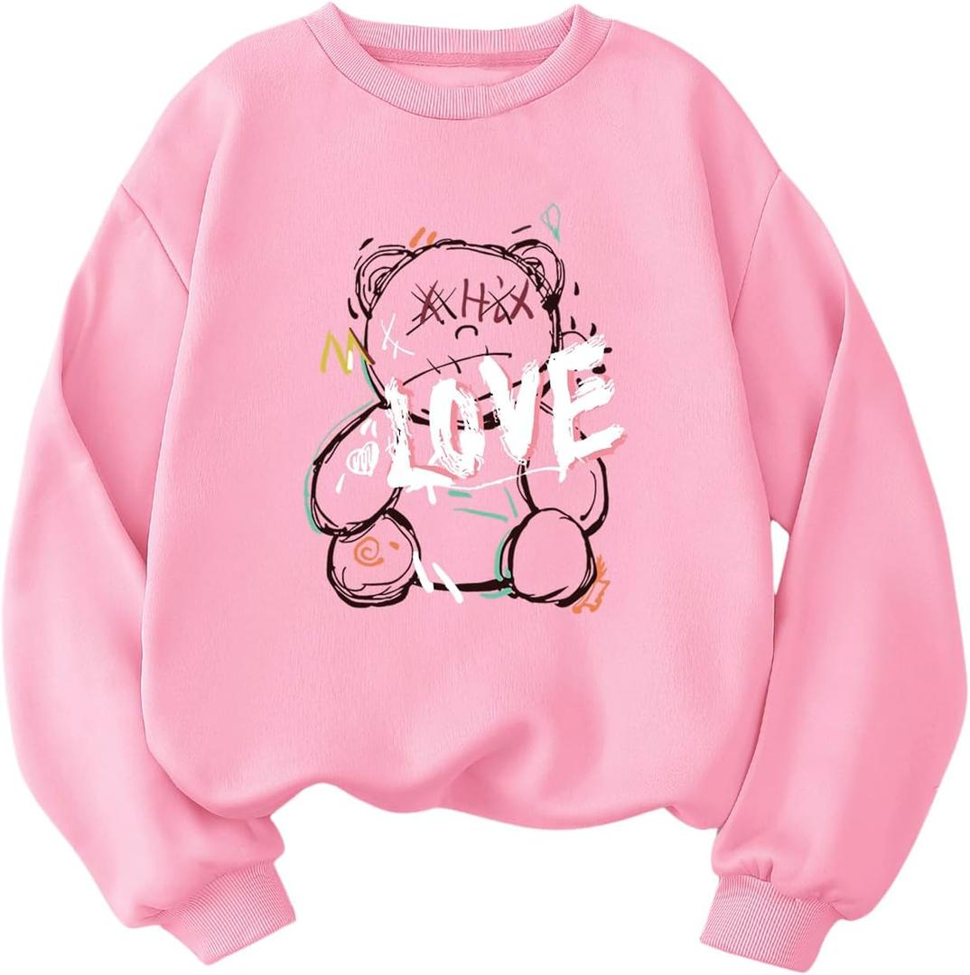 Floerns Women's Letter Graphic Print Long Sleeve Sweatshirt Pullover Tops (X-Large)