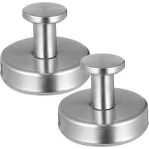 Veemoon 2 Pcs Simple Suction Cup Towel Hook Heavy Duty Bathroom Hanger Stainless Steel Wall Hook Silver Metal Robe - Strong Adsorption- Shower Bathroom Kitchen Living Room