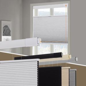 Persilux No Drill Blackout Cellular Shades for Windows, White, 36" w x 64" h