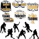 Fuyoooo 24 Pcs Large Size Hockey Cutouts 7-14 Inch Sport Theme Paper Cut Outs Hockey Party Decoration for Locker Bulletin Board Decor Baby Shower Birthday Sport Theme Party Decoration
