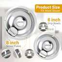 Drip Pans Electric Stove Drip Pans, Chrome Stove Drip Pans Replacement Compatible for Most Plug-in Electric Ranges include Silver 2 * 6in and 2 * 8in