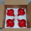 LemonRoad 4 Pcs Large Christmas Red Glass Ball Ornaments, 4.75 in Shiny Hand Blown Crafted Glass Ball Decorations for Christmas Tree Hanging, Windows, Patios, Gardens, Indoor Outdoor Space Decor