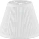 Small Lamp Shade 5" Top x 9" Bottom x 7" Slant Height, Lamp Shades for Table Lamps,Barrel Replacement Lampshade(Spider Fitter), Modern Fabric Pleated Lampshades for Table Lamp 1 Pack(White)