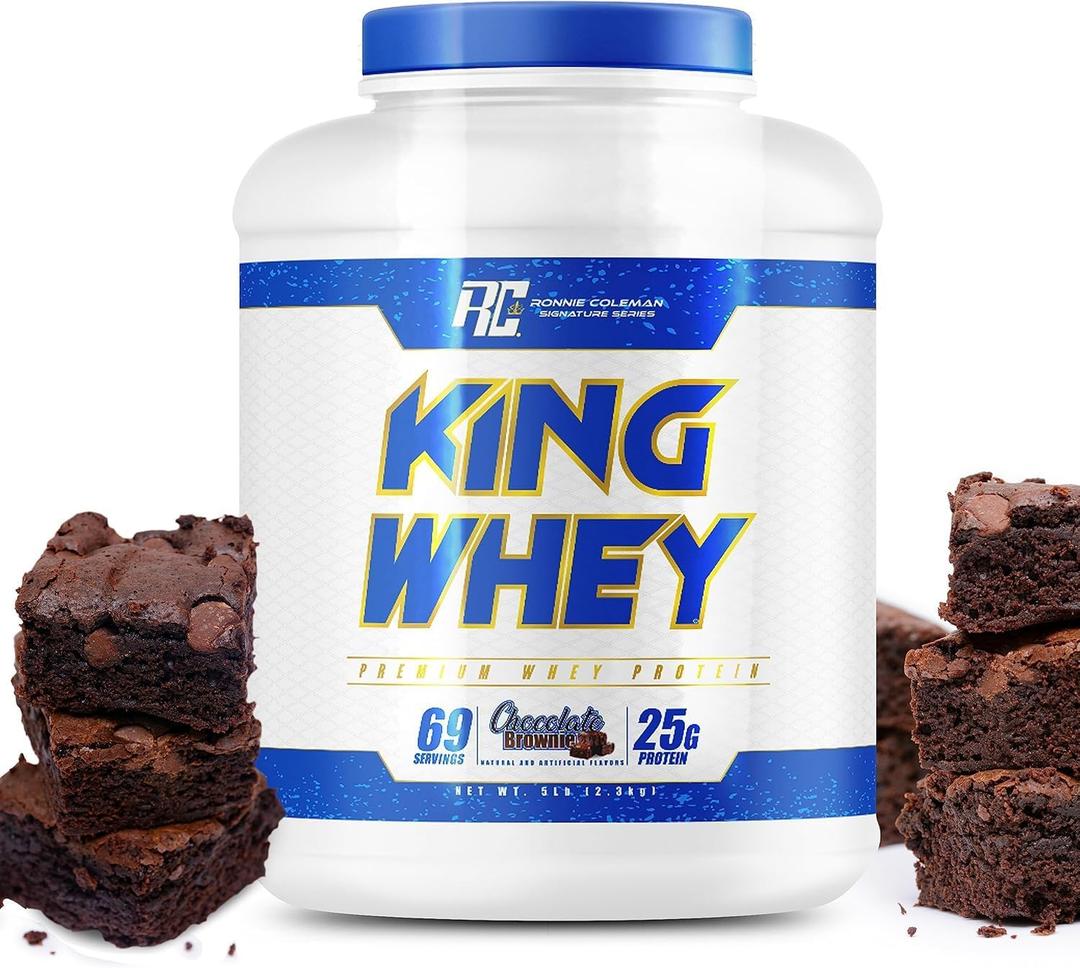 Ronnie Coleman Signature Series King Mass XL Protein Powder, Weight and Muscle Gainer, 60g Protein, 180g Carbohydrates, 1,000+ Calories Per Serving, Creatine and Glutamine (20lb, Dark Chocolate) BBD:05-2028