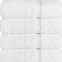 Chakir Turkish Linens | Hotel & Spa Quality 100% Cotton Premium Turkish Towels | Soft & Absorbent (4-Piece Bath Towels, White)