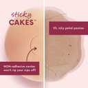 CAKES Body sticky Circle Nipple Covers for Women - The Viral Sticky Boobs With an Adhesive-free nip nook (Plus, Honey)