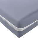 SiinvdaBZX Light Gray Zipper Fitted Sheet Queen Only, Ultra-Soft Microfiber Zippered Deep Mattress Protector Bed Bottom Sheet Cover for 12-16 Inch Mattress
