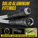 BIONIC STEEL 100 Ft Metal Garden Hose with Sprayer Nozzle, Non Kinking Designed Stainless Steel Heavy Duty Water Hose 100 Ft x 5/8 in. Flexible NON Expandable for Uninterrupted Water Flow, 500 PSI