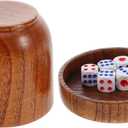 Wooden Dice Cups Set with Lid Stackable Dices Shaker for Bar and Party Games Natural Wood Dice Rolling Accessories for KTV and Game Night