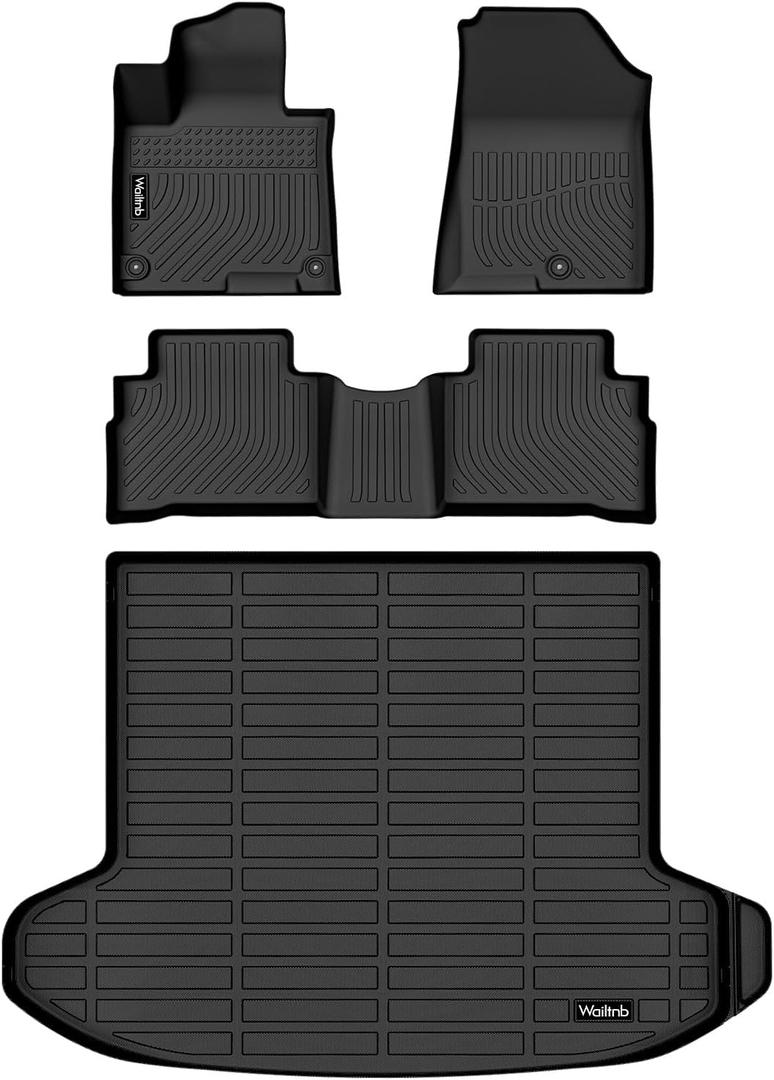 All-Weather Car Floor Mats & Cargo Liner Set Custom for Kia Sportage 2023 2024,TPE Rubber Trunk Floor Mat Interior Accessories - Black