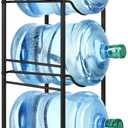 MOOACE 3-Tier Water Jug Rack, 5 Gallon Detachable Water Bottle Holder Organizer Storage Rack, Black
