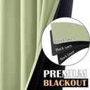 jinchan 85% Blackout Curtain 63 Inches Long, Faux Linen Curtain for Living Room, Thermal Insulated Room Darkening Grommet Top Window Drape, 1 Panel Curtain for Bedroom Kiwi Green
