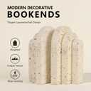 Book Ends for Heavy Books, Decorative Bookends for Shelves, Durable Book Holder & Shelf Decor, Non-Slip Book Stopper, Office Bookshelf Organizer (Set of 2)