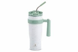 Manna Juno Tumbler Cup Mug 40 oz Light Green Speckle Straw Lid Stainless Steel