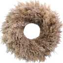 Natural Pampas Grass Wreath, 20'' Real Pampas Wreath for Front Door, Boho Wall Decor, Farmhouse Style, DIY Arrangement, Feather Wall Decor