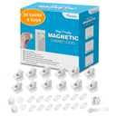 Vmaisi Adhesive Magnetic Locks for Cabinets & Drawers (24 Pack and 4 Keys + Cradle)