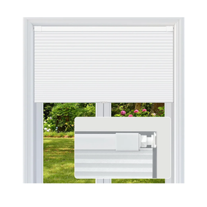 Cordless Cellular Shades, No Drill No Tools Light Filtering Honeycomb Shades, Pleated Blinds for Windows, Easy to Install, White 22" W x 48" H
