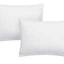 ZPECC Toddler Pillow with Pillowcase 2 Pack - 13x18 Organic Cotton Hypoallergenic Kids Pillow, Baby Essentials for Travel Crib Daycare Stroller (Intended for Age 2 and up) White Stripe