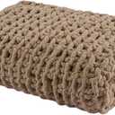 Madison Park Chenille Chunky Knit Handmade Throw Blanket, Luxuriously Soft Gift Blankets, Cottage Style Room Dcor, Lightweight & Breathable All Seasons Throw Blanket for Couch, 50" W x 60" L Brown