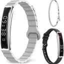 Efolen Smart Bracelet for Women,Ultralight Fitness Tracker Smart Wristband with Heart Rate/Blood Oxygen/Sleep Monitor/Pedometer,Slim Smartwatch for Android iPhone,Activity Tracker,2 Band,Silver