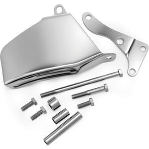 Long Water Pump Alternator Bracket, Black, Compatible with Chevy SBC SB 305 350, with Hardware (Silver).1969 to 1986 SBC with Long Water Pump.