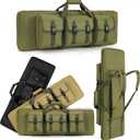 Soft Rifle Case 32'' 36" 42" 48'' Tactical Long Double Rifle Backpack Gun Bag for Hunting Shooting Range, Firearm Transportation with Lockable Zipper and Molle System (Olive Green)