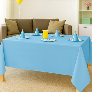 Powder Blue Reusable Plastic Table Cover 54" x 108"