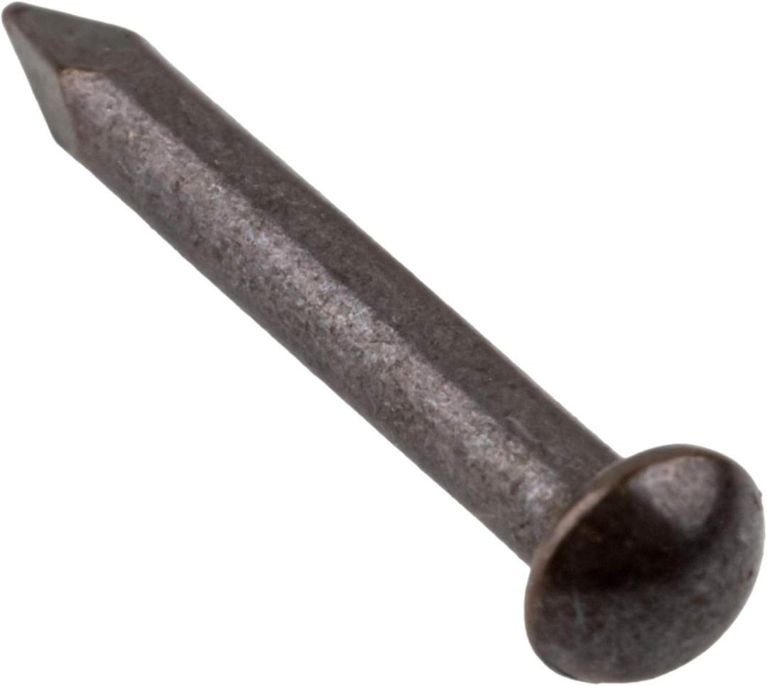 Hand Aged Solid Brass Escutcheon Pins - 1/2" Long - Pack of 100 - Small Round Head Nails - Decorative Nails for Wood - EP2-HA