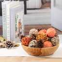 Natural Tones Vase & Bowl Fillers Decorative Balls | Home Decor (Autumn Orange)