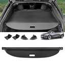 VEENJOY Cargo Cover for Tesla Model Y Juniper 2025 2026 (Fit 5-Seaters) Accessories Retractable Trunk Cover Security Shielding Shade Cargo Luggage Cover Trunk Privacy Protection (Carbon Fiber Texture)