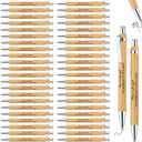 Fuutreo 50 Pcs Employee Appreciation Gift Bulk Inspirational Retractable Bamboo Pens Thanks Wood Ballpoint Pen Gift for Lab Week Coworker Nurse Teacher Volunteer Office(Difference You've Made)