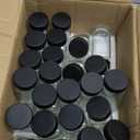 KIVY Glass Spice jars with Label & Shaker Lids [24x 4oz] Airtight Seasoning Containers for Cabinet & Drawer - Empty Spice Bottles - Spice containers with labels - Black spice jars with black lids