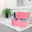 Pad and Tampon Organizer for Bathroom,Sanitary Napkin Holder, Pad and Tampon Organizer for Period, Sanitary Napkin Storage Container, Light Pink