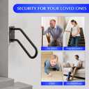 Hand Rails for Outdoor 1-2 Steps, Indoor Stairs, Bathroom, Wall Mount Non-Slip U-Shape Stair Hand Railing Black 1 Pack