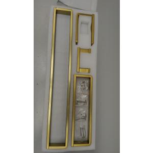 Bathroom Hardware Accessories Set Brushed Gold Towel Bar Set Square Bathroom Accessories Kit 4-Piece Towel Holder Set Stainless Steel Wall Mounted,23.6 Inch Towel Bar