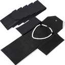 Kenning 6 Pcs Velvet Necklace Jewelry Display Folder Travel Necklace Organizer Women Pearl Jewelry Pouch Gift Bag (Black)